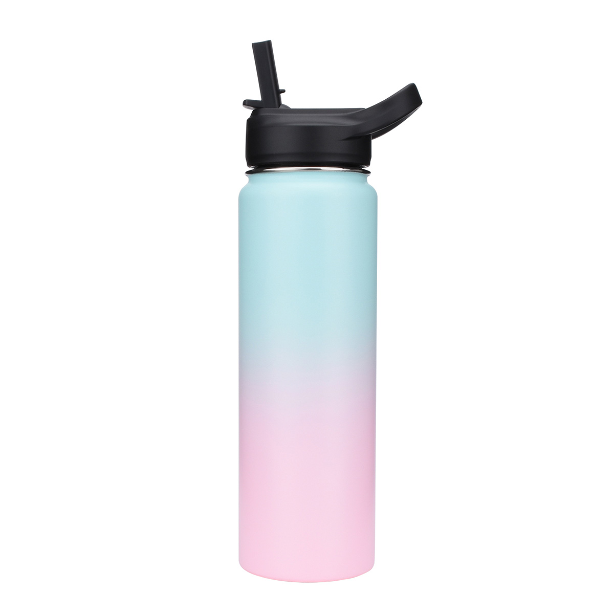 Insulated Wide Mouth Sports Water Bottle with Straw Lid 24oz | BulkFlask